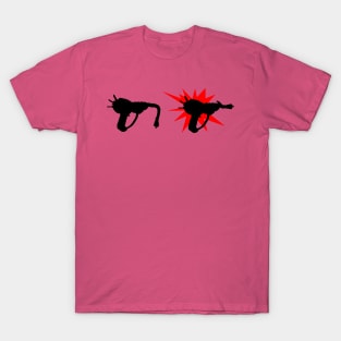 Zombie Pack-a-Punched Ray Gun on Soft Pink T-Shirt